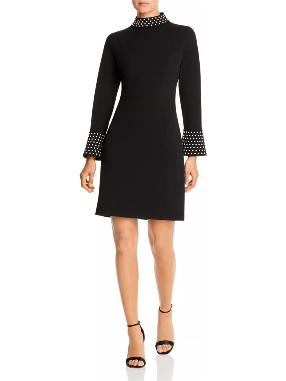 Karl Lagerfeld Paris Studded Trim Mini Dress in Black Size 10 NWT